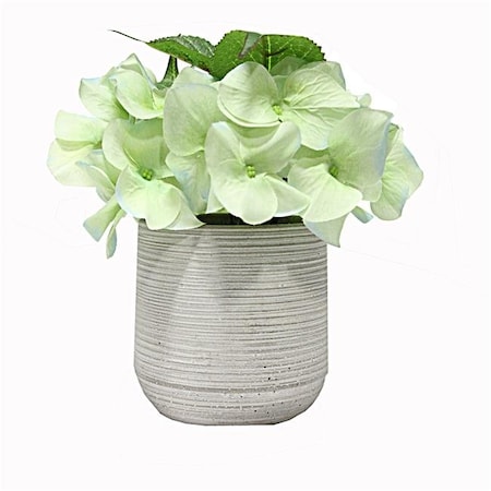 Adlmired By Nature Admired by Nature ABN5P019-KW 7 in. Faux Hydrangea Tabletop Floral Arrangement in Pot; Kiwi ABN5P019-KW